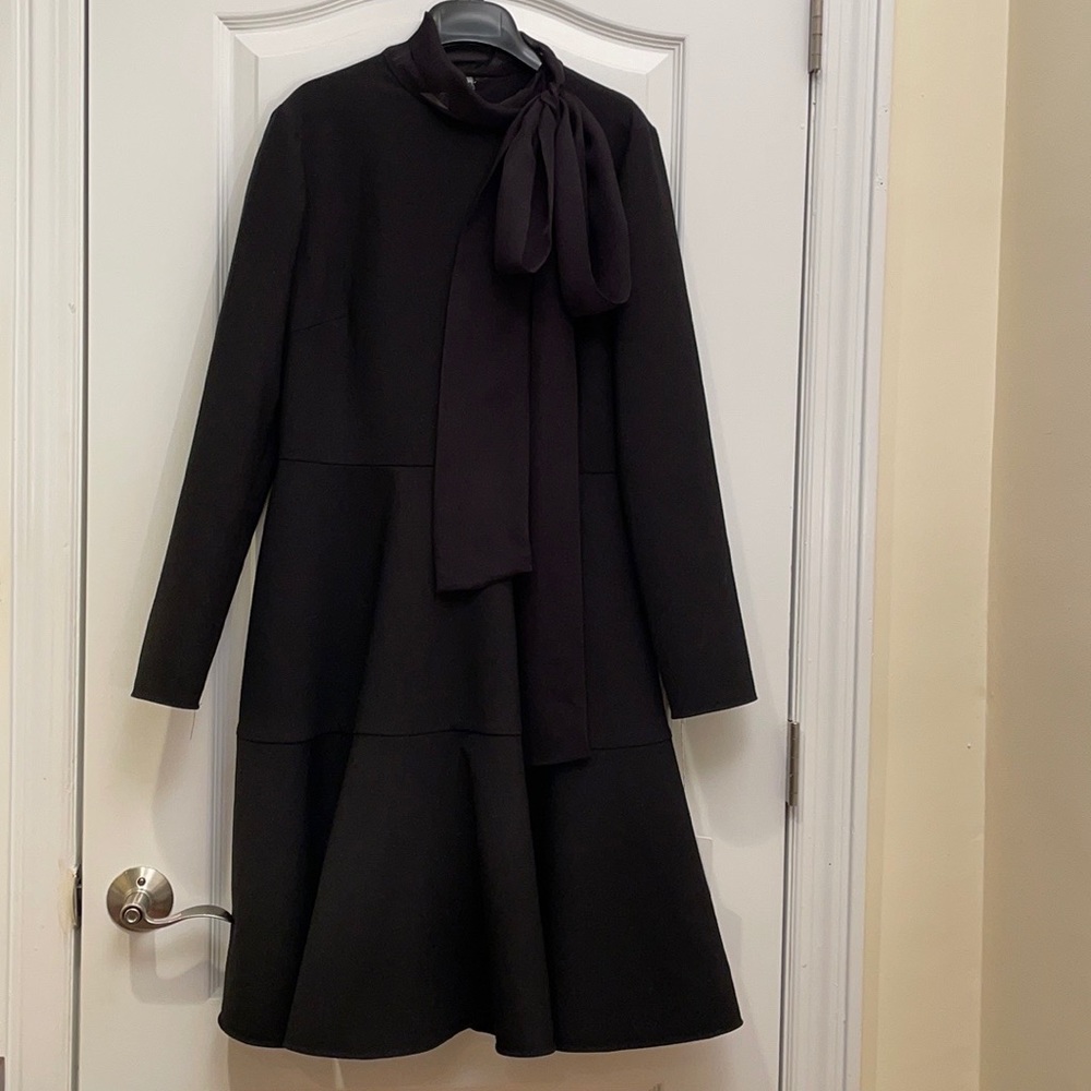 Valentino Midi Black scalloped dress